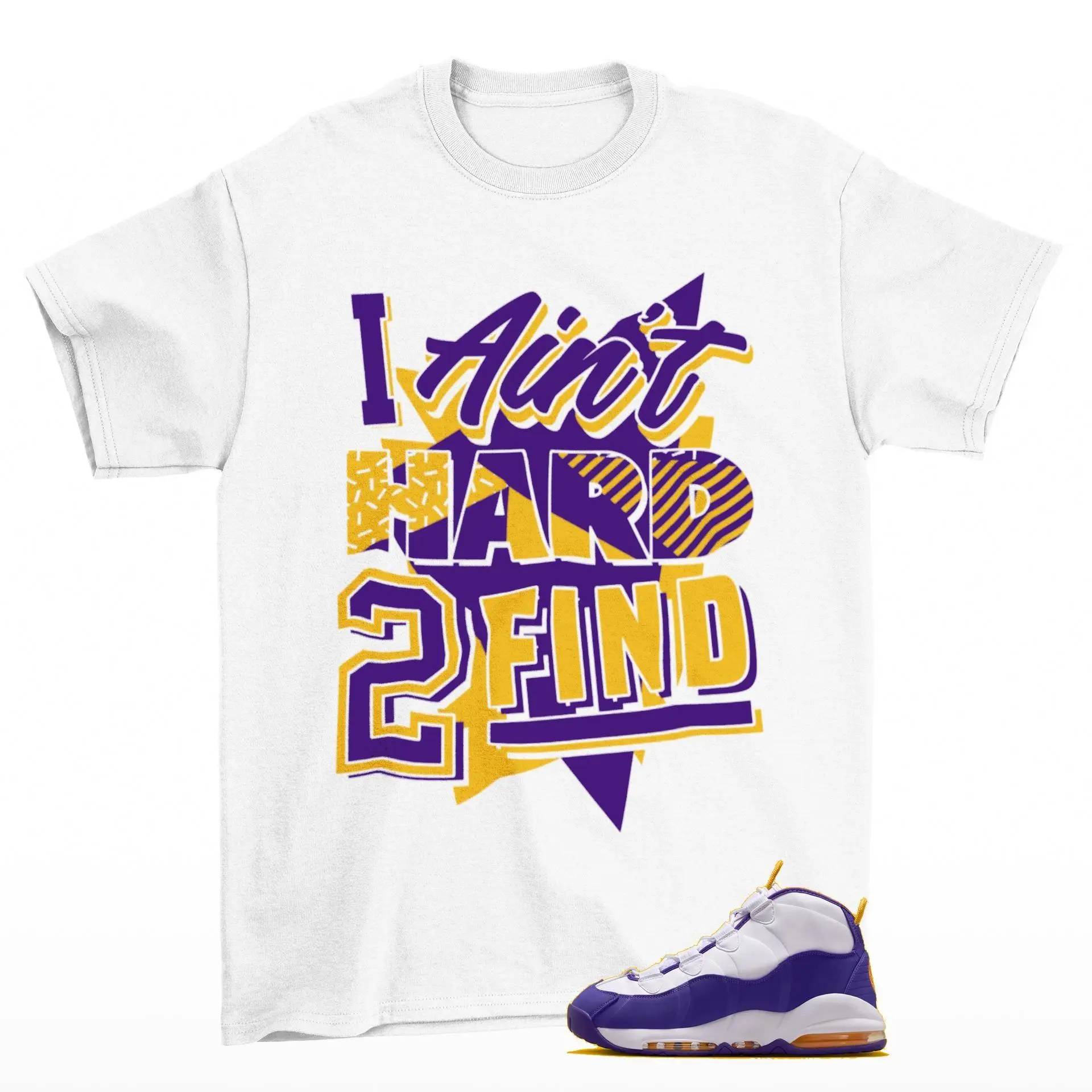 Rare Find Sneaker Shirt White to Match Air Max Uptempo Laker