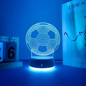 Football Theme 7-Color LED Night Light, USB Powered Touch Switch Base, Atmosphere Light, Ideal Gift for Bedroom Living Room Decor