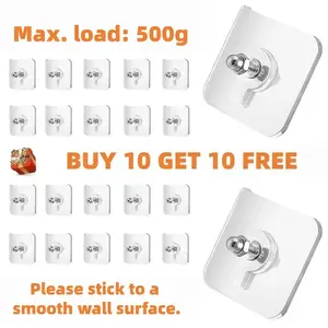 Buy 10, get 10 free, plus another 10, for a total of 30 self-adhesive frame hooks, suitable for bathroom and kitchen decoration