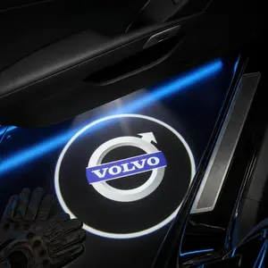 2 Pcs Volvo Carbon Fiber Welcome Lights Set, Car Door Projection Lamp, Laser Light, Decorative Floor Lamp (batteries Not Included)