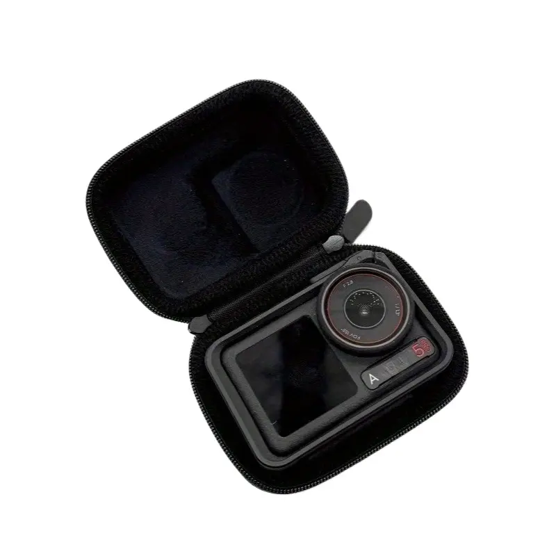 Hard PU Carrying Case for Sports Action Camera DJI Osmo Action 6/5 Pro/4/3, Portable Storage Bag with Carabiner, Travel Protective Pouch for GoPro 13/12, Photography Camera Accessories