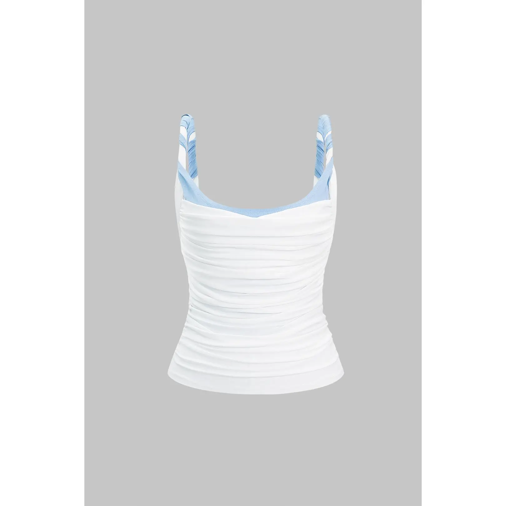 Contrast Twist Knot Ruched Cami Top