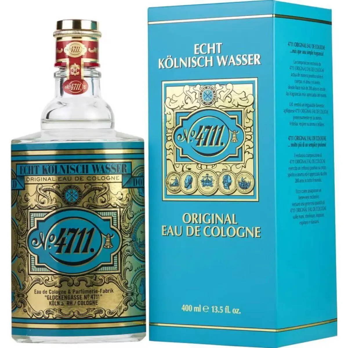 Maurer & Wirtz 4711 Original Cologne, Unisex Signature Scent with Notes of Peach, Rose & Oak Moss, Fresh Citrus & Herbal Fragrance, 13.5 fl oz, Unisex Fragrance, High-Profile Elements, Smelling Good, Liquid, Woody & Earthy