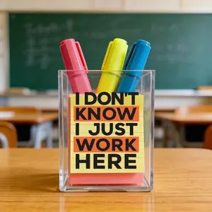 Clear Acrylic Desk Organizer, Pen Pencil Marker Case, Makeup & Toothbrush Holder, Vanity Organization, Modern Office Decor