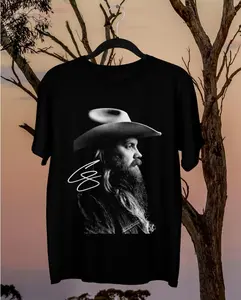 CHRIS STAPLETON Signature Cotton Black All Size S to 2XL T- Shirt Gift