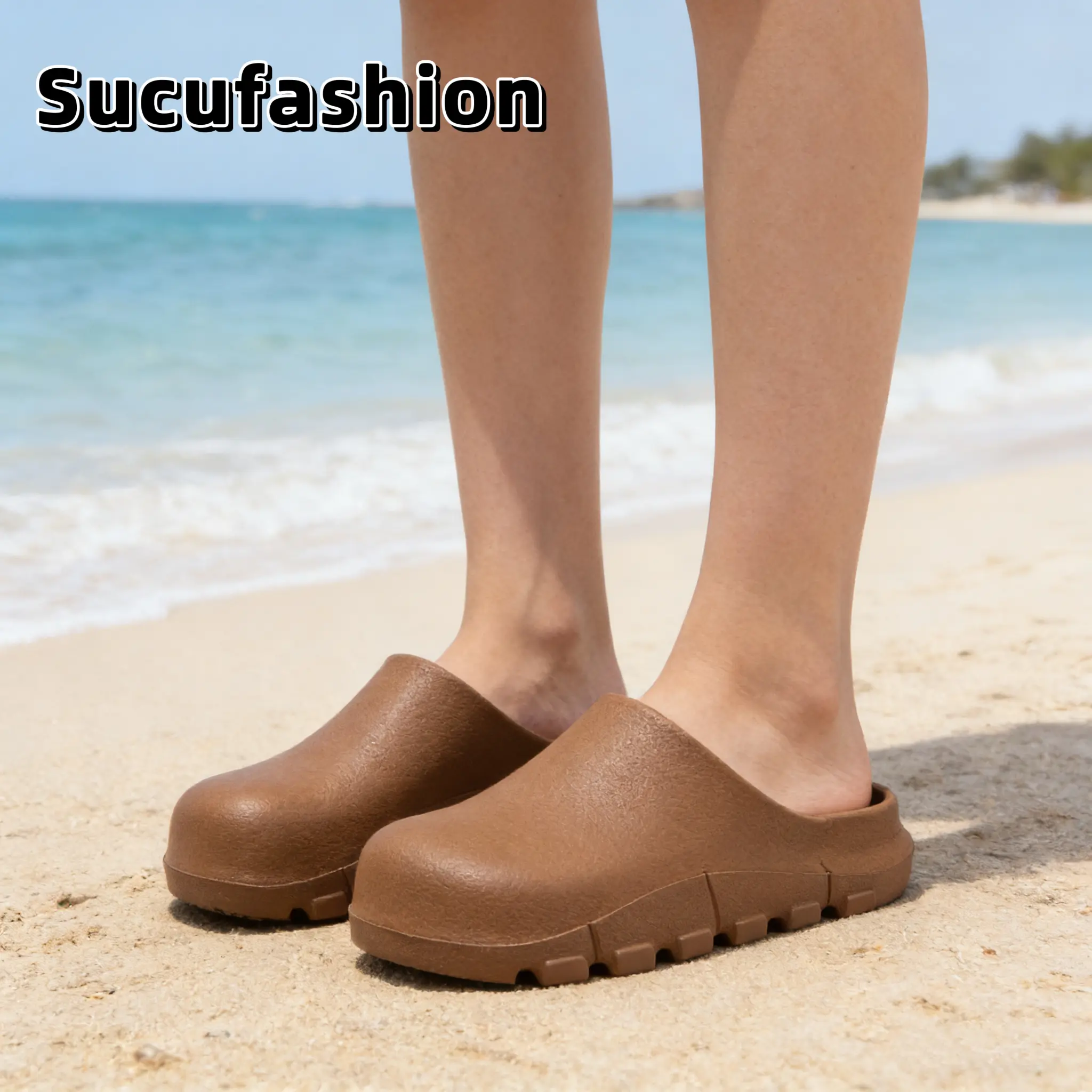 Sucufashion New Style Women's EVA Material Slippers Lightweight Thick-soled Waterproof Sandals for Indoor & Outdoor
