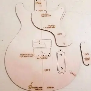 Custom Hybrid Les paul DC P90 Guitar Body Template 4Tele Neck/bridge 3ply