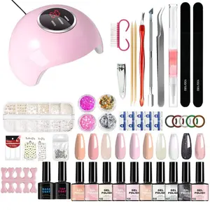 includes base coat, matte and glossy top coat, essential DIY salon kit for beauty, soak-off removable, DIY supplies, suitable as a gift for women, girls, and teenagers#Summer atmosphere