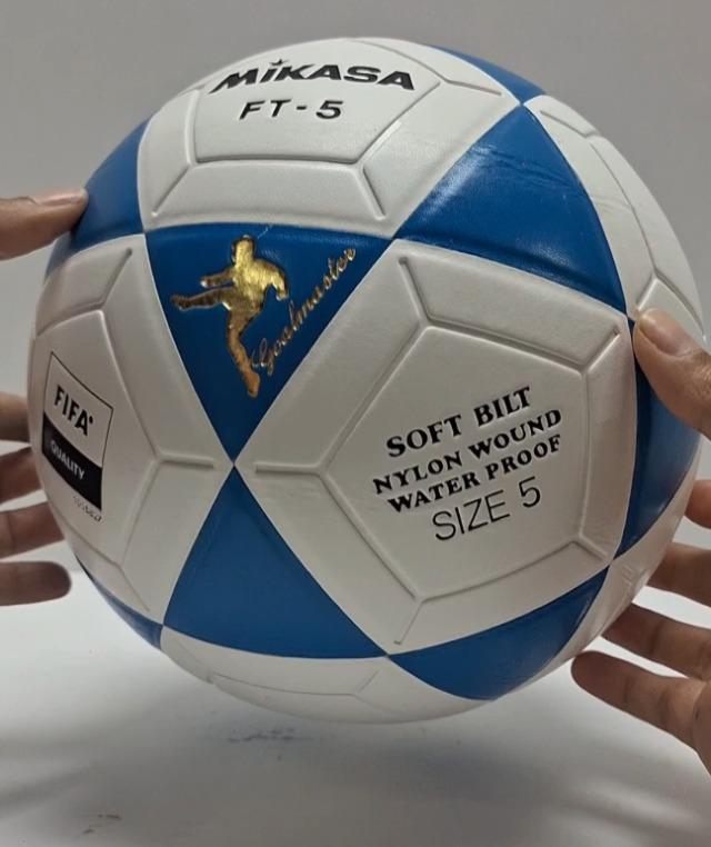 Official Size High Quality Soccer Ball MIKASA FT5 FQ B Footvolley Ball, Size 5, Blue, Unisex Adult, FIFA Quality, Synthetic Leather, 32-Panel Construction, 65-67cm Circumference, 410-450g Weight Molded Soccer Nylon with Wound