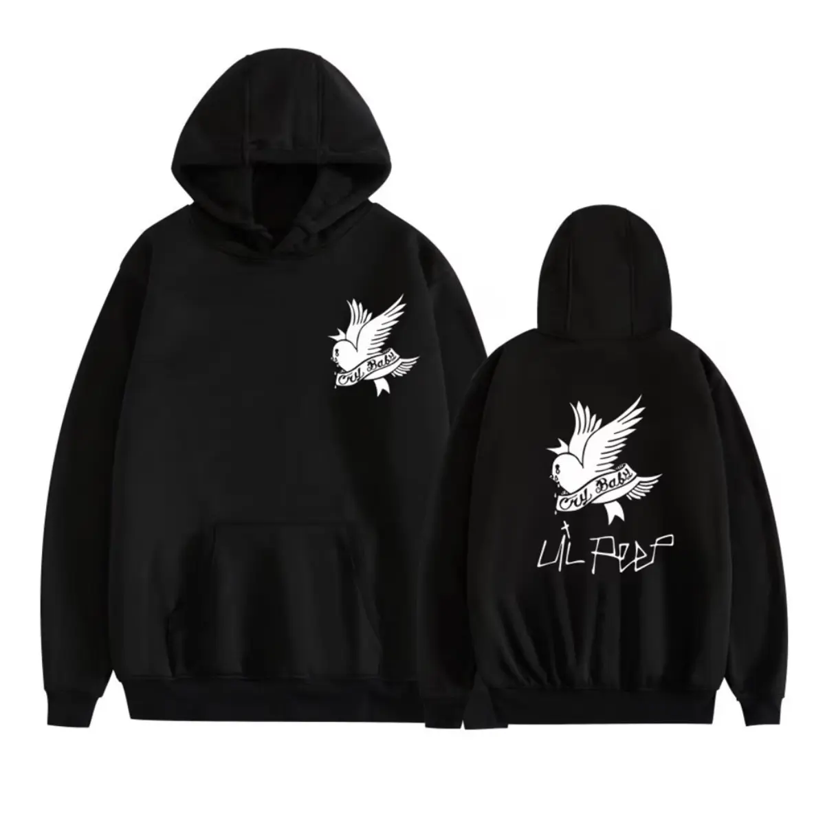 Men's Lil Peep Merch Hoodie Tops - Goth Costume, Anime Graphic Print, Casual Cotton Long-Sleeve Pullover, All Season Soft Fabric (Bonus T-Shirt Incl.)
