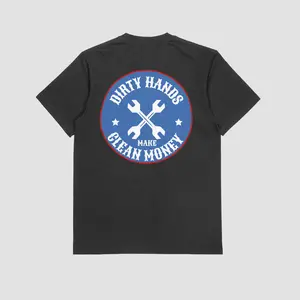 Dirty Hands Make Clean Money Shirt Blue Collar Work Pride Tee Back Print