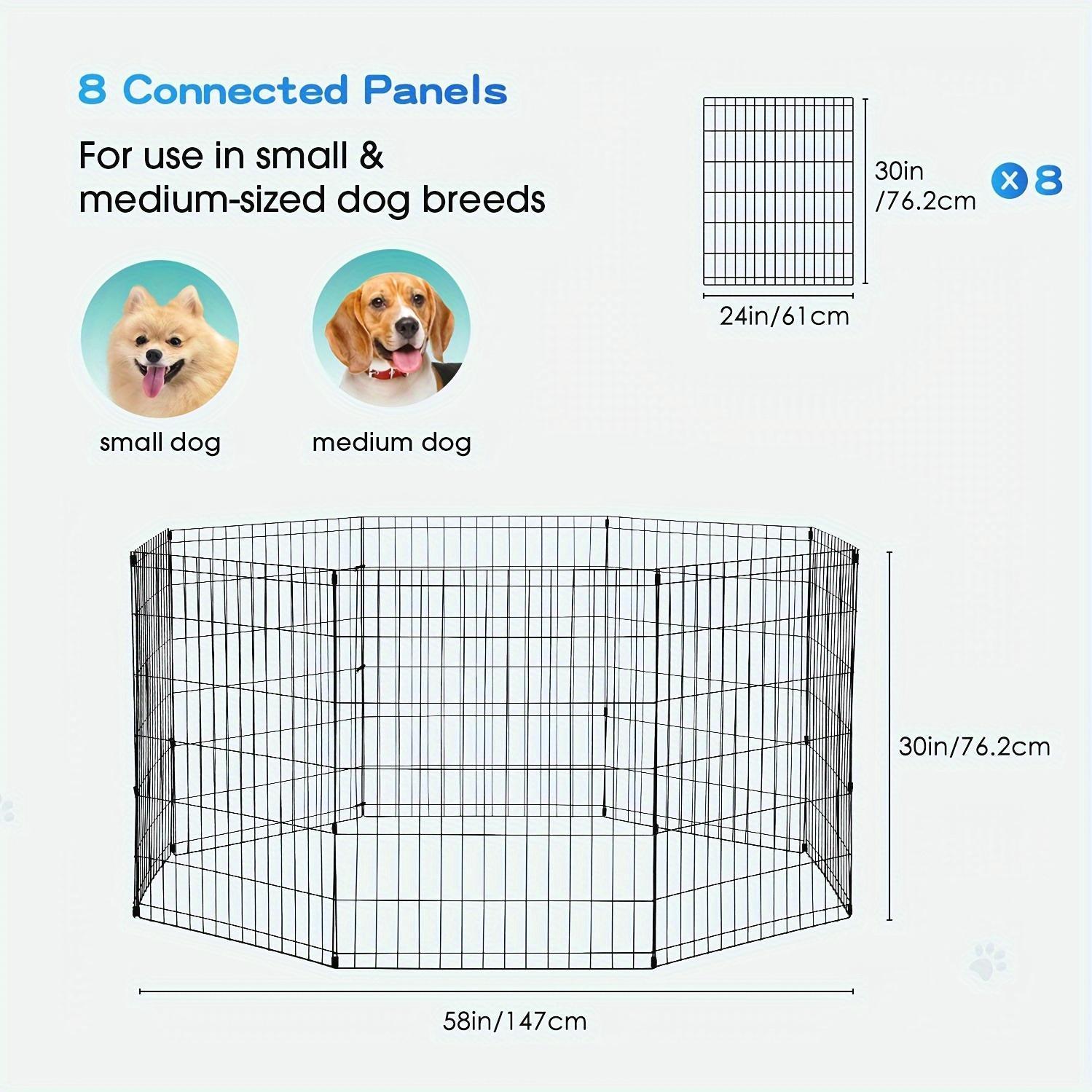 24/30/36/42/48 (H) Inches Pet Playpens for Dogs, Foldable Metal Wire Pet Fence Barrier, Indoor Outdoor Dog Gate for Large, Medium And Small Pets