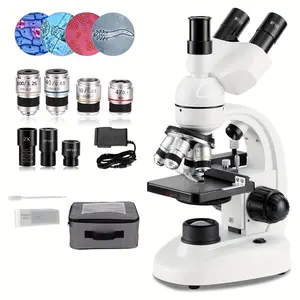 MicroscopeforAdultsWF10xandWF25xeyepieces,40x- 5000XMagnificationUsBCamera,MicroscopeforAdults SuitableforLaboratorySchoolHomeEducation