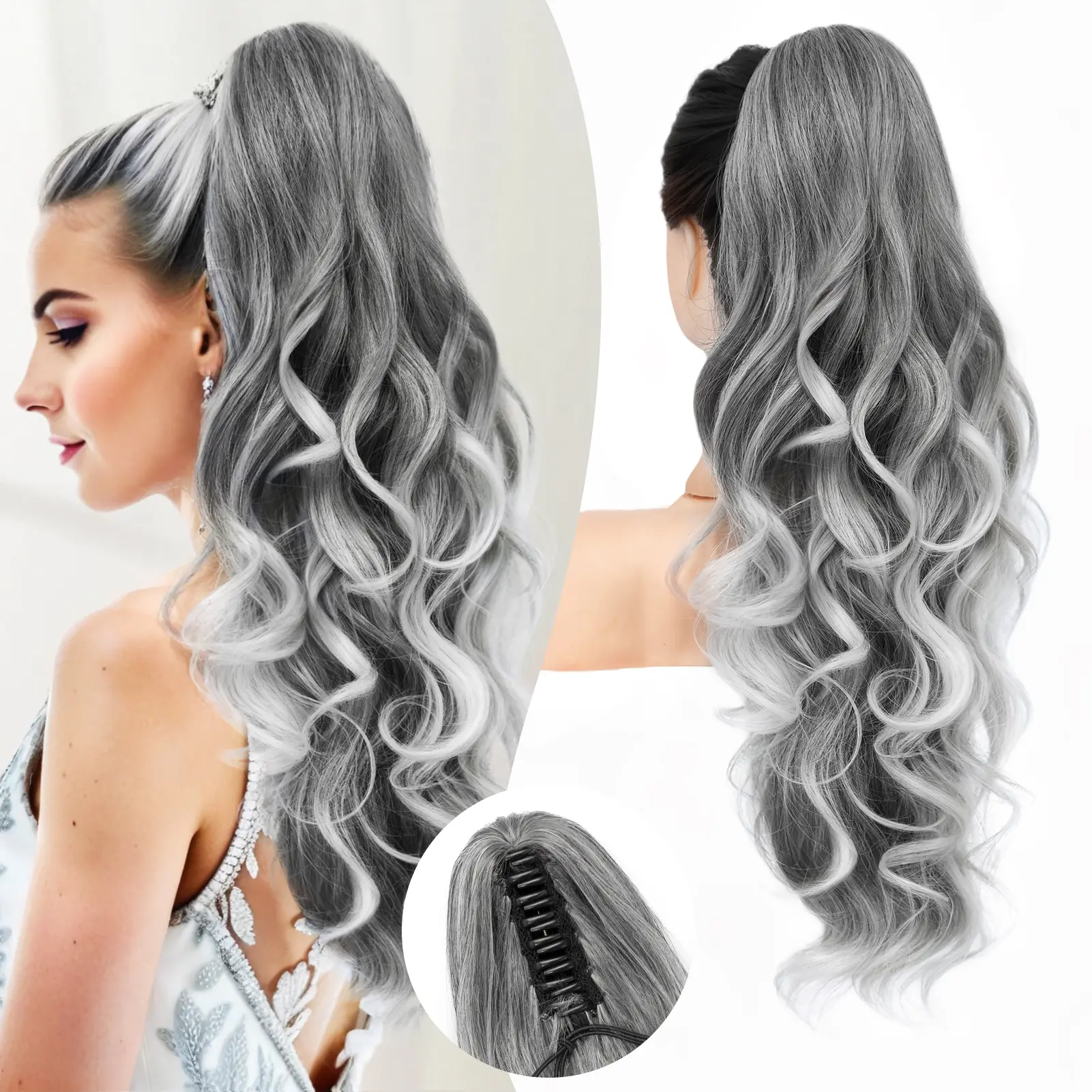 Grey with White Ends