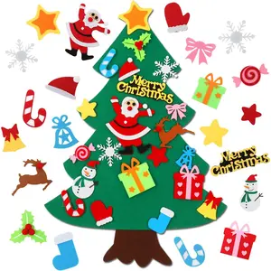 Felt Christmas Tree for Kids DIY Christmas Decorations 2.6ft Xmas Gifts Ideas Kids Party Supplies Home Door Hanging Decor 22 Pcs