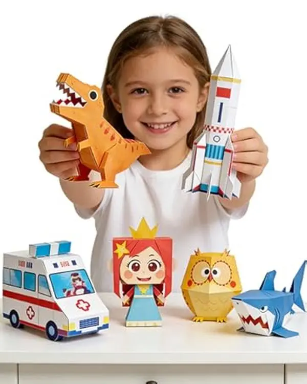 Kids 3D Paper Craft Kit – No Scissors Needed | Fun DIY Learning Toy for Creativity & Focus