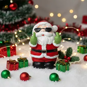 Christmas-themed Ornament featuring a Santa Claus and snowman with their middle fingers raised is beautifully designed and charming measures 1.57 x 1.57 x 2.5 inches (height) and makes a perfect holiday Gift .