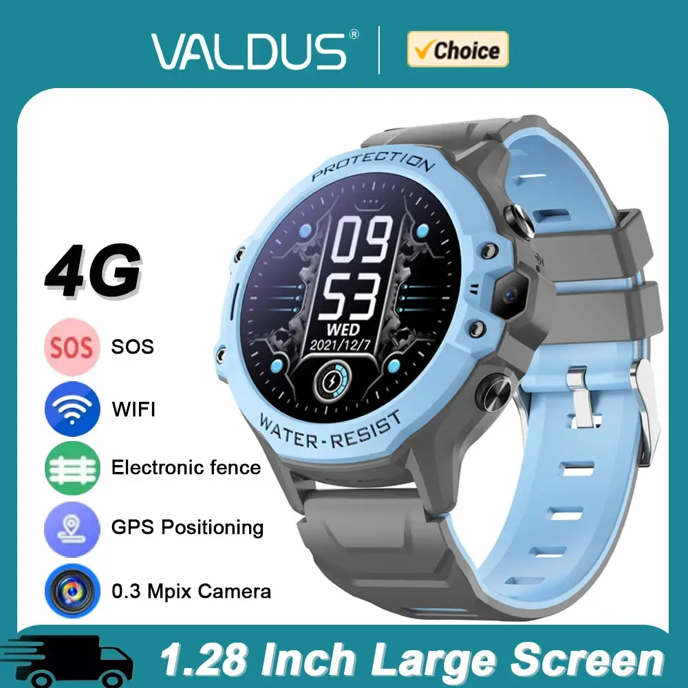 4G Kids Smart Watch with GPS, SOS Calling, Camera, WiFi & Safety Tracking