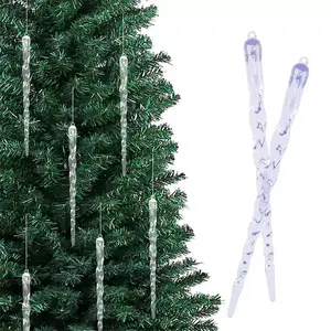 12-Piece Clear Spiral Artificial Icicle Ornaments with Hanging Loops, Perfect for Christmas Decorations & Christmas Tree