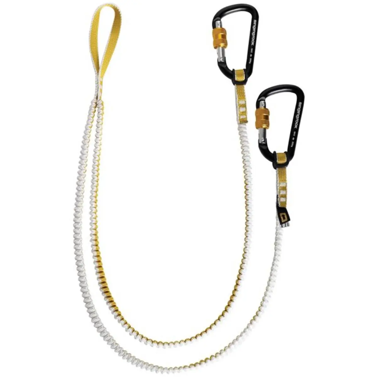 SINGING ROCK Bungee Ice Tool Leash - White Adjustable Polyester&Polyamide Tether with Looped End, 3 kN Strength, 80 cm-136 cm Adjustable Ropes for Ice Climbing, Glacier Walks, Drop Prevention, Keeps You From Dropping Ice Axes