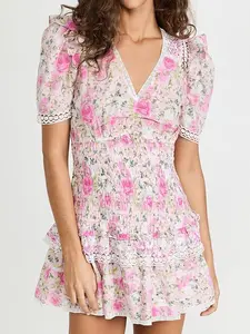 LOVESHACKFANCY Women's Rena Dress XL Floral Casual