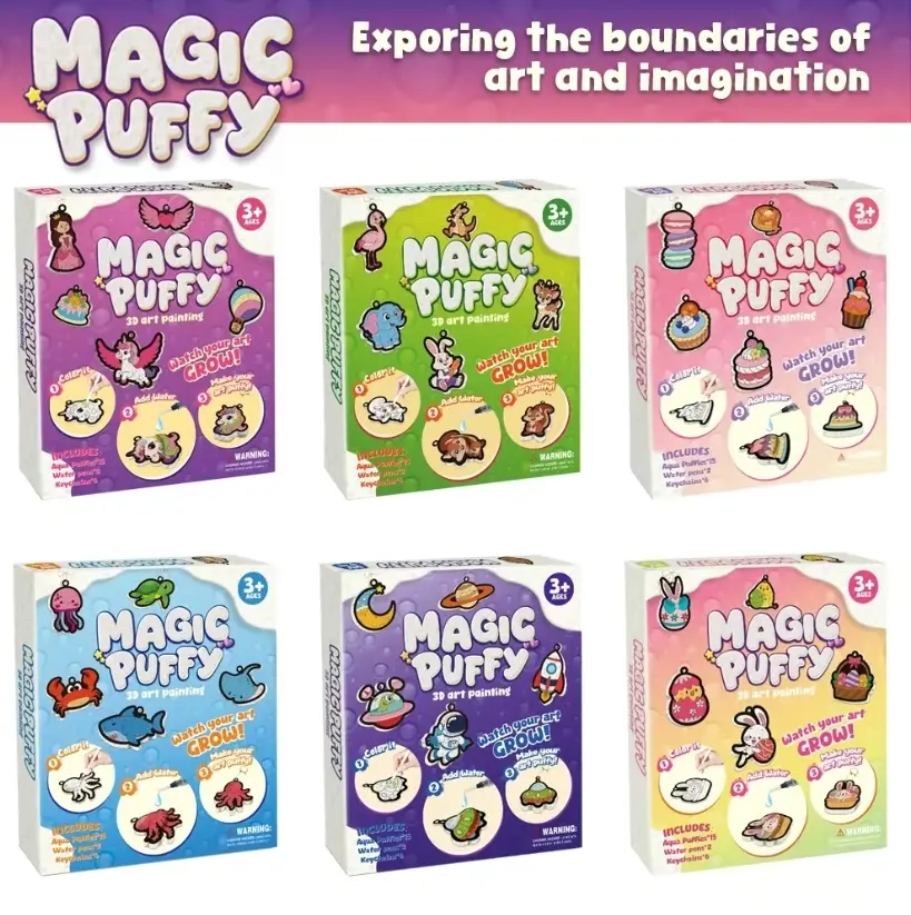 KYLVO Magic Foam 3D Art Kit for Kids, Mess-Free Puffy Paint Paint-by-Number Set, Fun Crafts, Creative Activities, Kids DIY Crafts, Holiday & Birthday Gift for Ages 3-10, Fun Crafts For Kids Foam Painting Art Kits For Kids