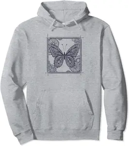 Trendy Henna Butterfly Framed Pullover Hoodie - Brayanner Shop 93B09TFZCGMG