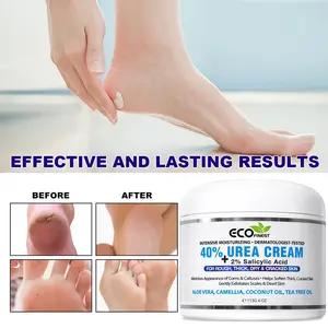 Ebanel Urea Cream 40% plus Salicylic Acid 2%, Foot Cream for Dry Cracked Heels Feet Knees Elbows Hands, Foot Dead Skin Cuticle Callus Remover Toenail Softener, Keratolytic Skin Barrier Repair Cream urea cream Coconut Moisture Moisturizer  Smooth Aloe
