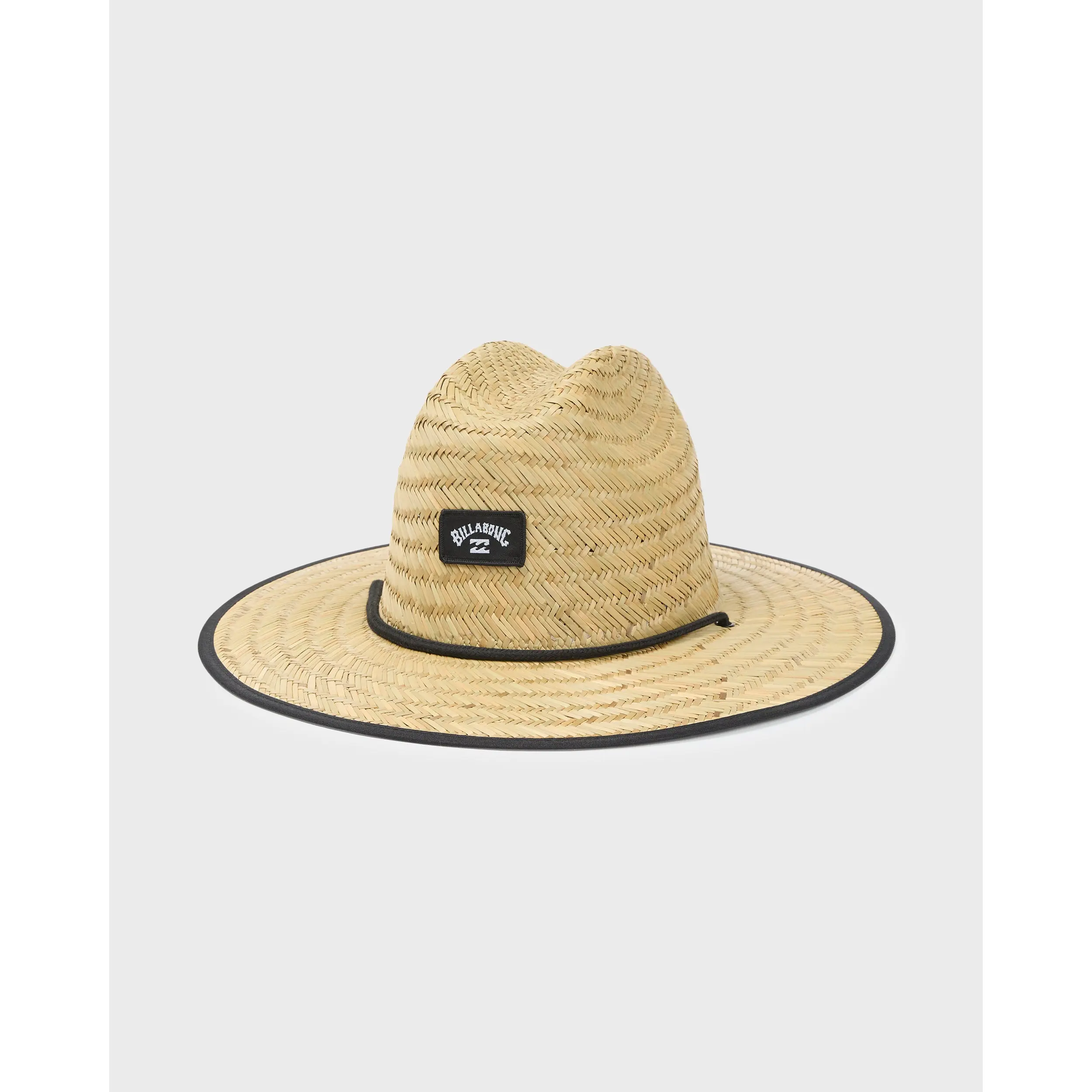 Tides Print Straw Lifeguard Hat - Jet Black