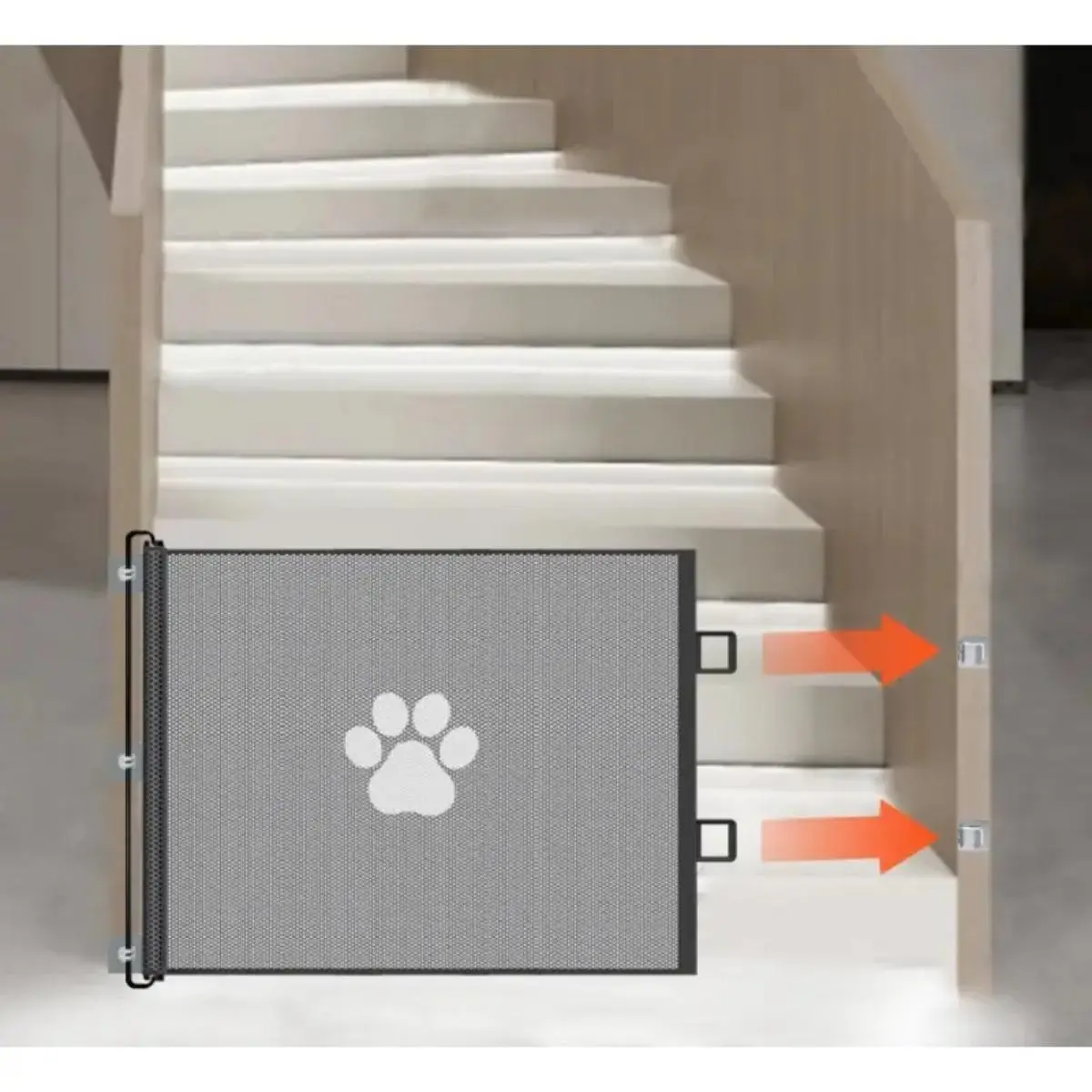 Retractable Pet Door for Hallway - Matte Finish, No Assembly Required, Width Adjustable, High Reliability, Length 110cm, Suitable for Cats and Small Dogs