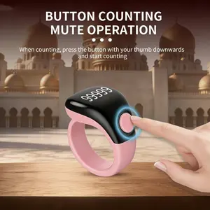 Smart Zikr Count Ring, Minimalist Islamic Design, Button Counter, 33/99 Dhikr Vibration Reminder, APP Sync, Muslim Daily Prayer Tool