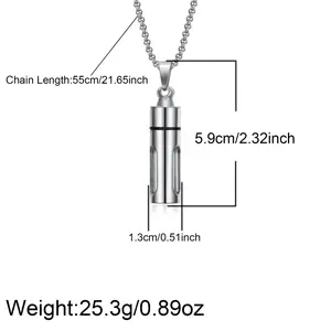 [Elegant Perfume Necklace] 1pc Elegant Transparent Perfume Bottle Pendant Necklace | Men's Fashion Jewelry Accessories Simple Openable