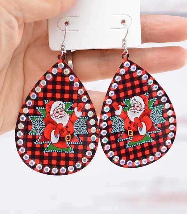 Beaded Christmas earrings