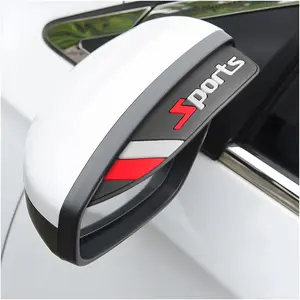 2PCS Rear View Mirror Rain Eyebrows, Waterproof PVC Auto Side Mirror Rainproof Guard, Sports Visor Smoke Cover, Universal Exterior Accessories for Most Cars (Sport/Red) Racing