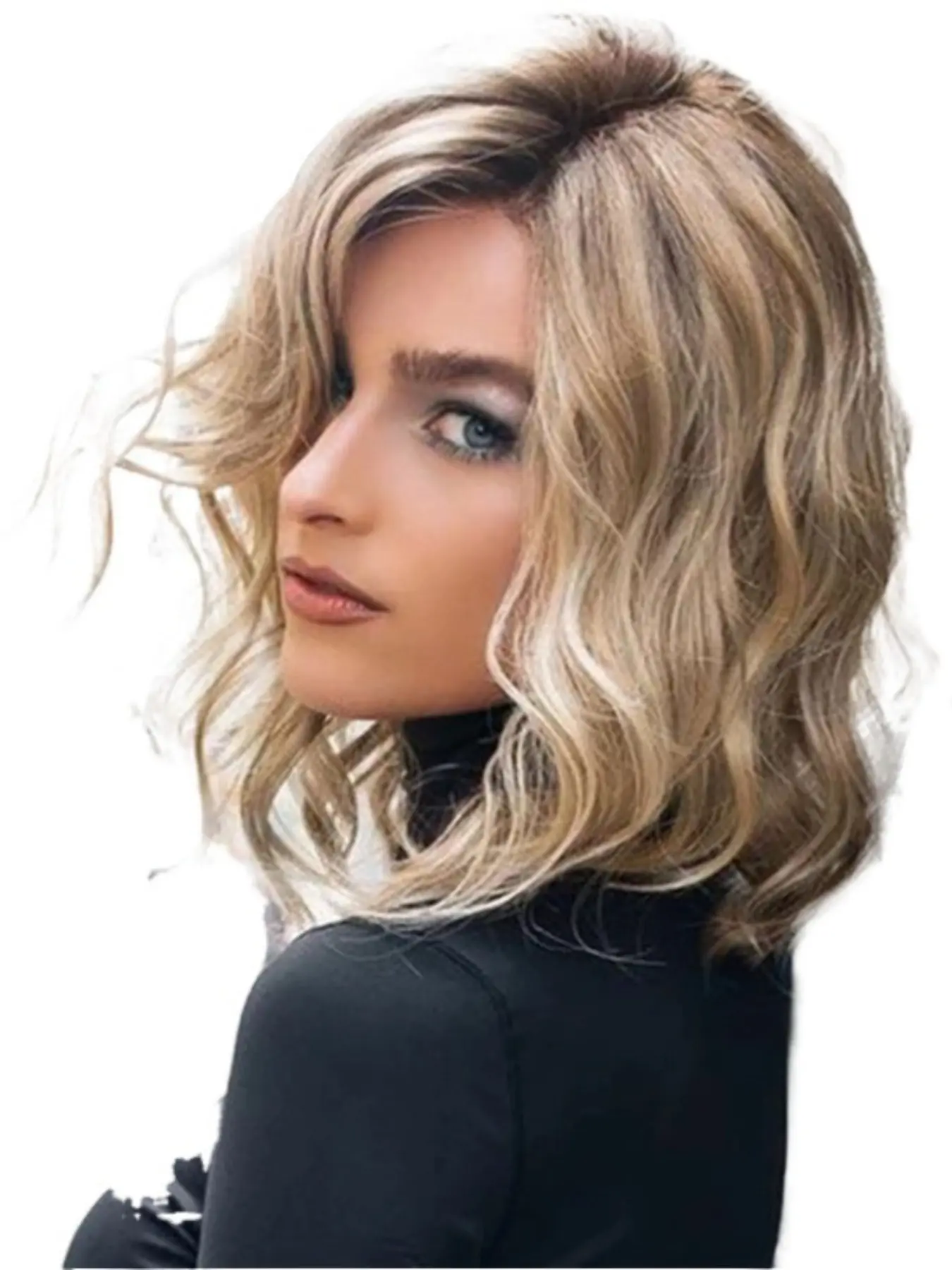 Women's Puffy Curly Wig, Premium Upgrade Version, 150% Density Wave Style with Rose Net Cap, Daily Party Festival Carnival, Synthetic Wavy Curly, Synthetic Curly Wigs, Synthetic Material Wigs