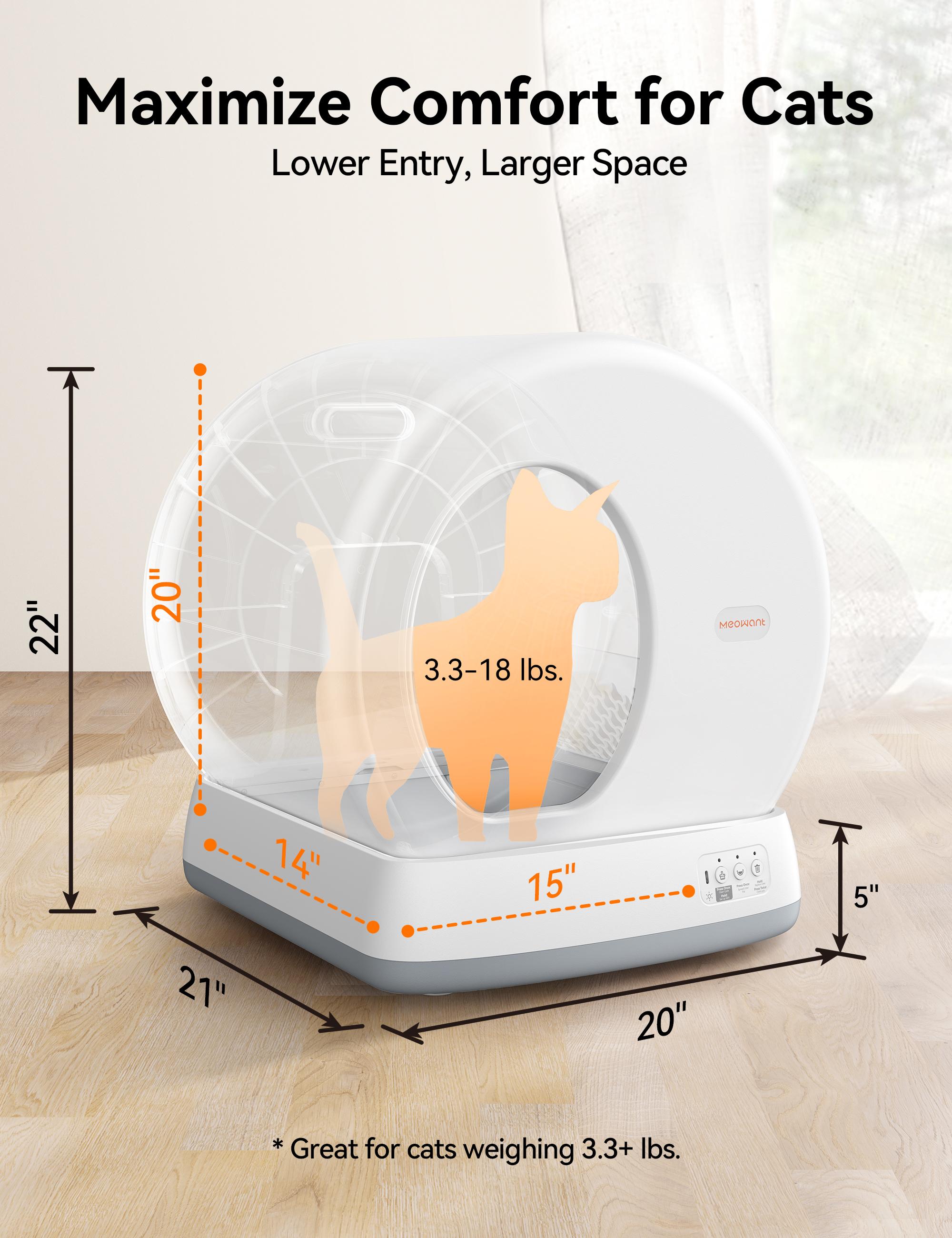 Meowant SC01 (Clearance Sale) 57.6L Large Capacity Automatic Cleaning Litter Box, High Seal, Odorless, Ultra-Quiet, with Urine-Proof Baffle, Equipped with 10 Pairs of Sensors + Infrared, High-Precision Anti-Pinch Protection, #SummerVibes #petlovers