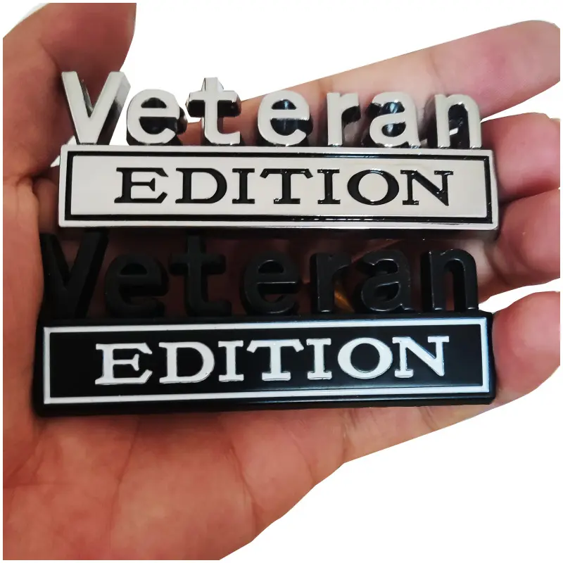 Veterans 3D Letter Car Stickers Badge, Durable Metal Construction, Longevity Truck Decals, Universal Fit for Truck SUV Motorcycle, Easy Peel-and-Stick Installation for Car Styling