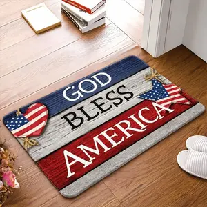 American Patriotic Rug Suitable for Suitable for Use Non-Slip Rubber Backing American Flag Machine Washable Mat Suitable for Living Room Bedroom Kitchen Entryway /Outdoor Use
