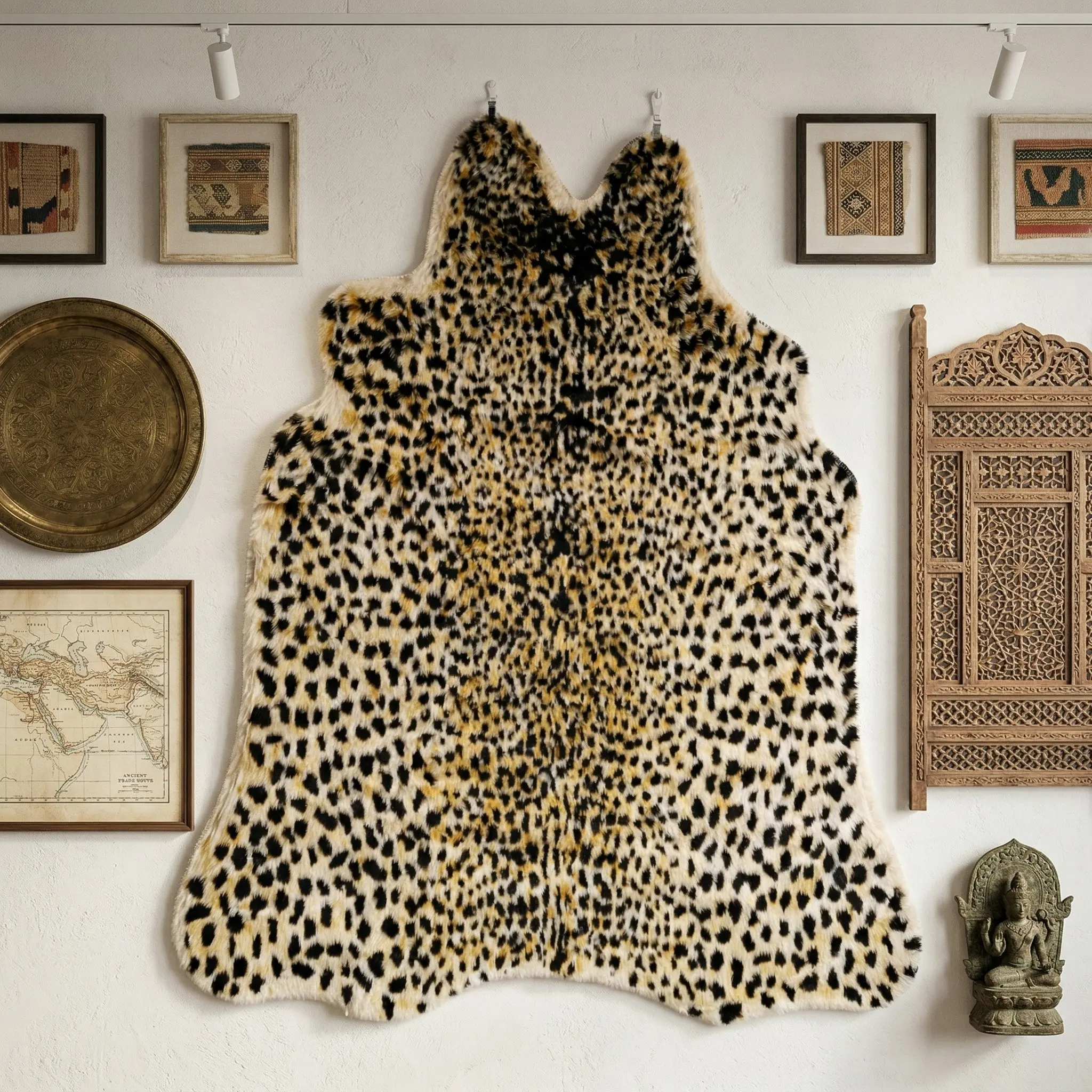 1pc Leopard Print Wall Hanging Rug, 80% Acrylic 20% Polyester, Gradient, Contemporary Style, Suitable for Living Room Bedroom Entryway, Tapestry Room Decor, Modern Wall Decor, Wall Tapestries, Decorative