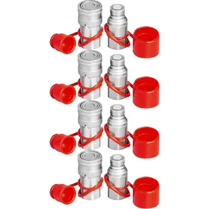 Hydraulic Coupler 1/2 Body with 1/2" NPT Thread 27.6 MPa Hydraulic Quick Connect 4 Pairs Hydraulic Coupling Quick Connect 45.5 L/min Hydraulic Quick Coupler