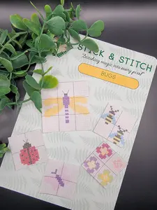 Bug Themed Cross Stitch Stick and Stitch, DIY Needlework