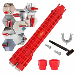 14-in-1 Multifunction Faucet Wrench, Under Sink Plumbing Tool for Tight Spaces, Perfect for Kitchen, Bathroom & Toilet Repairs