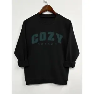 Women'sLetterPrintCrewNeckSweatshirt,CasualLongSleevePulloverforDailyWear,WomenClothingforAllSeasons