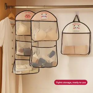 Underwear and underwear storage hanging bag wardrobe hanging multi-layer sundries storage mesh pocket door socks storage storage bag-84