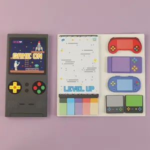 Game Machine Theme Sticky Note Set, Unique Design Self-Adhesive Notebook, Rectangular Writing Memo Book, Office Supplies for Gamers