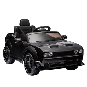 【GARVEE】Licensed Dodge Challenger Electric Car for Kids - 12V Battery-Powered Ride-On Vehicle with Remote Control, LED Lights, Bluetooth, and MP3 Player, Suitable for Boys and Girls