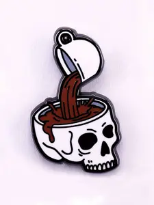 Funny Give Your Coffee Enamel Pins Brooch Badges Accessories, Halloween, Fashion Accessory