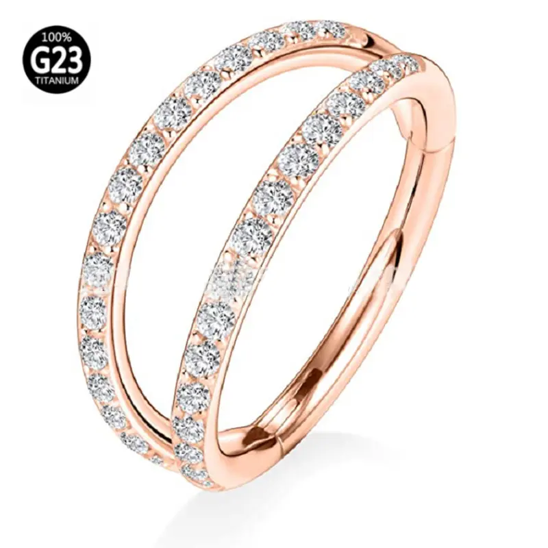 Double layered diamond rose gold