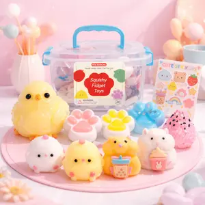 【Limited Time Deal】10 Pack Taba Squishies with Toy Box & Cute Stickers, Kawaii Squishy Stress Relief Toys Party Favors for Kids 4-8 8-12, Squishy Sensory Fidget Toys for Kids Birthday Xmas Easter Gifts for Girls&Boys
