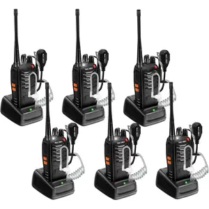 Rechargeable Walkie Talkies Long Range:  MT-8S Walkie Talkies for Adults, 6 Pack with Earpiece, VOX, Flashlight, Two Way Radio, 1500mAh Li-ion  Type-C  for Camping Essentials